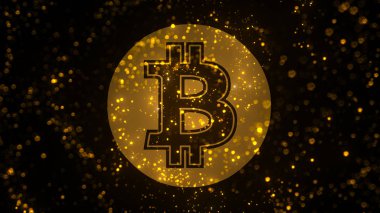 Bitcoin soyut arka plan ( kripto para blockchain ). Bitcoin konsepti. Cryptocurrency işareti.