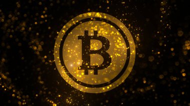 Bitcoin soyut arka plan ( kripto para blockchain ). Bitcoin konsepti. Cryptocurrency işareti.