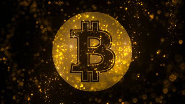 Bitcoin soyut arka plan ( kripto para blockchain ). Bitcoin konsepti. Cryptocurrency işareti.
