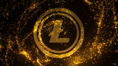 Litecoin soyut arka plan ( kripto para blockchain ). Litecoin kavramı. Cryptocurrency işareti.