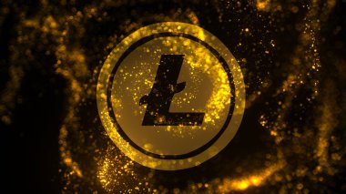 Litecoin soyut arka plan ( kripto para blockchain ). Litecoin kavramı. Cryptocurrency işareti.