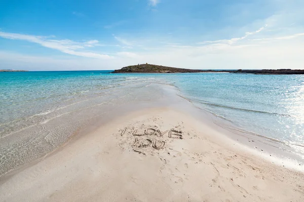 Slavná Pláž Nissi Ayia Napa Famagusta District Kypr Miluji Tvůj — Stock fotografie