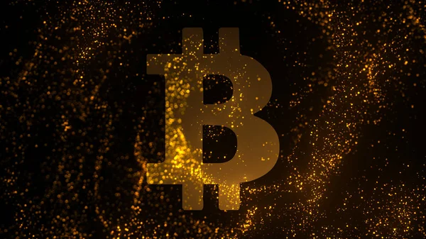 Bitcoin Fundo Abstrato Criptomoeda Blockchain Conceito Bitcoin Sinal Criptomoeda — Fotografia de Stock
