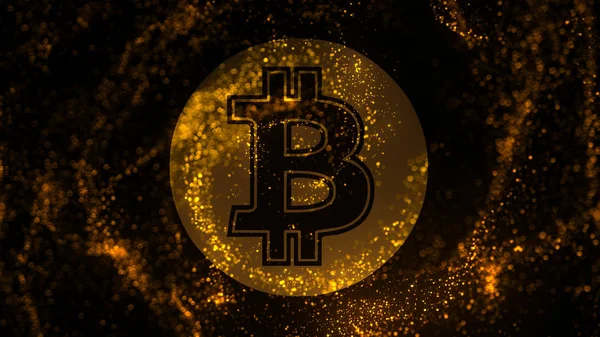 Bitcoin soyut arka plan ( kripto para blockchain ). Bitcoin konsepti. Cryptocurrency işareti.