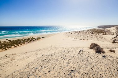 Sotavento lagünü, rüzgar sörfü merkezi, Risco Del Paso, Fuerteventura, Kanarya Adaları, İspanya