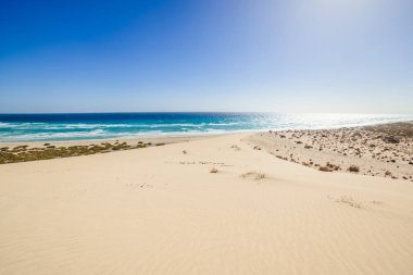 Sotavento lagünü, rüzgar sörfü merkezi, Risco Del Paso, Fuerteventura, Kanarya Adaları, İspanya