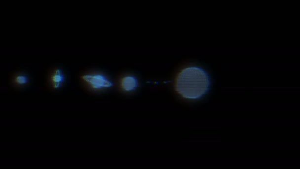 Digitaal Draaiend Planeten Hologram Abstracte Illustratie Van Een Wetenschappelijk Technologie — Stockvideo