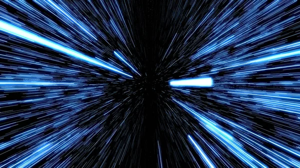 Işık Hızında Uzay Yolculuğu. Soyut ışık, fiber optik. Süper hız. Parçacık ya da uzay yolculuğu. Parçacık yakınlaştırma arka planı.