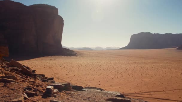 Hermosa Vista Del Desierto Ron Wadi Reino Hachemita Jordania También — Vídeos de Stock