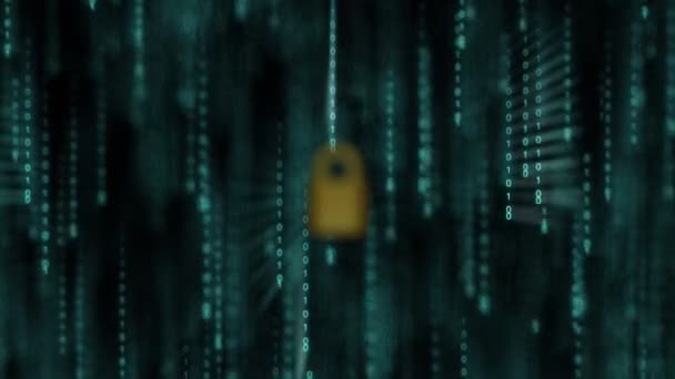 Concept Sécurité Verrouillez Sur Écran Numérique Arrière Plan Concept Cybersécurité — Video