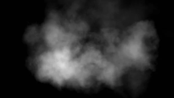 黒い背景の蒸気煙を閉じます 煙のストック画像 霧の雲 煙霧と現実的な曇りの効果 凝縮煙の効果 灰霧の質感や有毒ガス — ストック写真