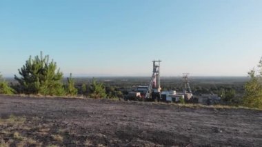 Kömür madeni Silesia, Katowice, Polonya. Eski maden kuyusu..
