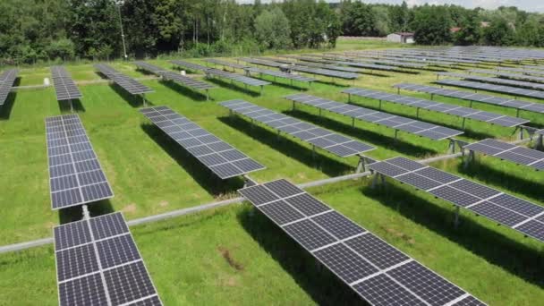 Luchtfoto Van Zonnecentrale Luchtfoto Van Zonne Energie Begrip Schone Energie — Stockvideo