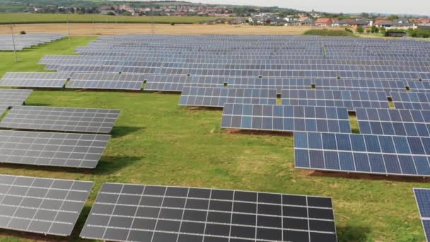 Luchtfoto Van Zonnecentrale Luchtfoto Van Zonne Energie Begrip Schone Energie — Stockvideo