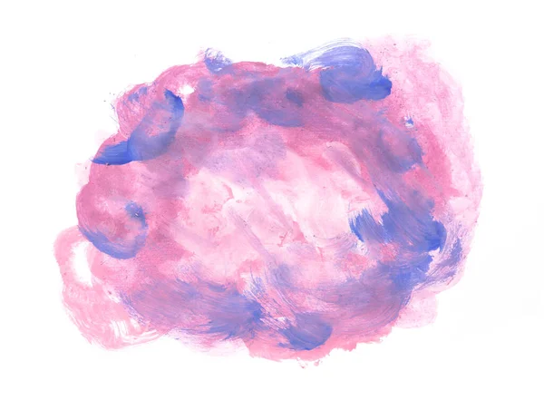 Abstract Aquarel Roze Blauw Tekenen Met Een Penseel Wit Papier — Stockfoto