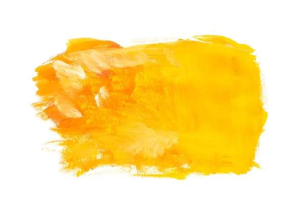 Acuarela Abstracta Color Amarillo Naranja Dibujada Con Pincel Sobre Papel — Foto de Stock
