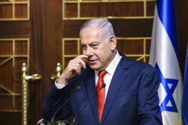 İsrail Başbakanı Benjamin Netanyahu Ukrayna'nın Kiev ziyareti sırasında. 20-08-2019