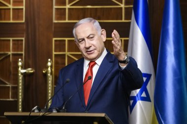 İsrail Başbakanı Benjamin Netanyahu Ukrayna'nın Kiev ziyareti sırasında. 20-08-2019