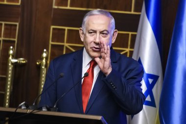 İsrail Başbakanı Benjamin Netanyahu Ukrayna'nın Kiev ziyareti sırasında. 20-08-2019