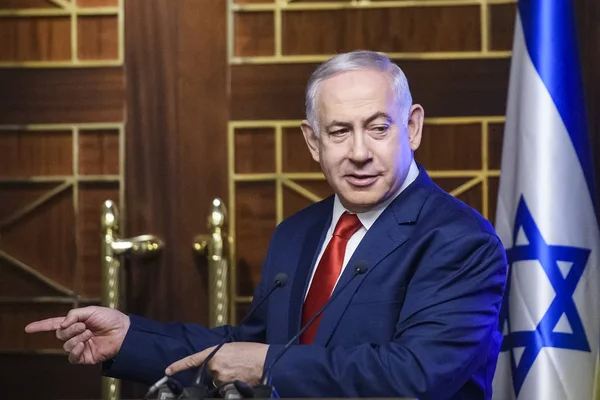 Primeiro Ministro Israel Benjamin Netanyahu Durante Visita Kiev Ucrânia 2019 — Fotografia de Stock