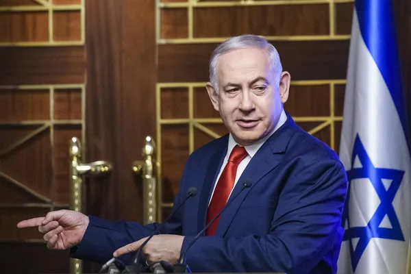 Primer Ministro Israel Benjamin Netanyahu Durante Visita Kiev Ucrania 2019 — Foto de Stock