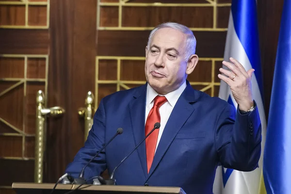 以色列总理本雅明 内塔尼亚胡访问乌克兰基辅 2019 — 图库照片