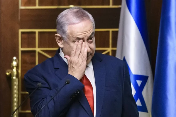 Primeiro Ministro Israel Benjamin Netanyahu Durante Visita Kiev Ucrânia 2019 — Fotografia de Stock