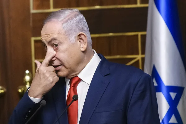 Primeiro Ministro Israel Benjamin Netanyahu Durante Visita Kiev Ucrânia 2019 — Fotografia de Stock