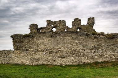 Kasaba Kremenets üzerinde Bona Dağı Üzerinde Kremenets kale kalıntıları , Ukrayna. Ağustos 2019