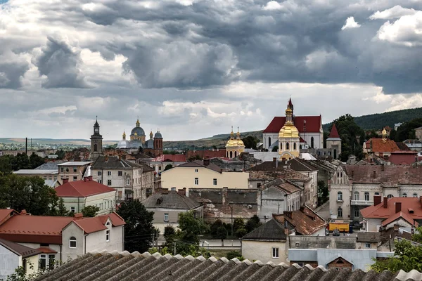 Şehir Aşağı Berezhany Panoramik Yaz Görünümü Ternopil Bölge Ukrayna Ağustos — Stok fotoğraf