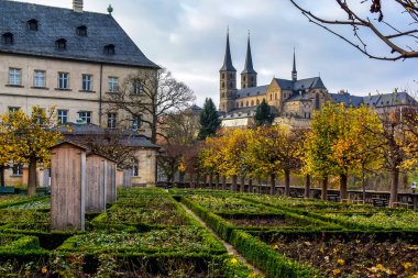 Michaelsberg Manastırı veya St. Michaels Abbey Kloster Michelsberg, Bamberg, Bavyera, Almanya. Kasım 2014