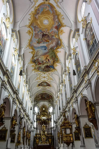 Interiör Peter Church Eller Peterskirche Altstadt München Tyskland Oktober 2014 — Stockfoto