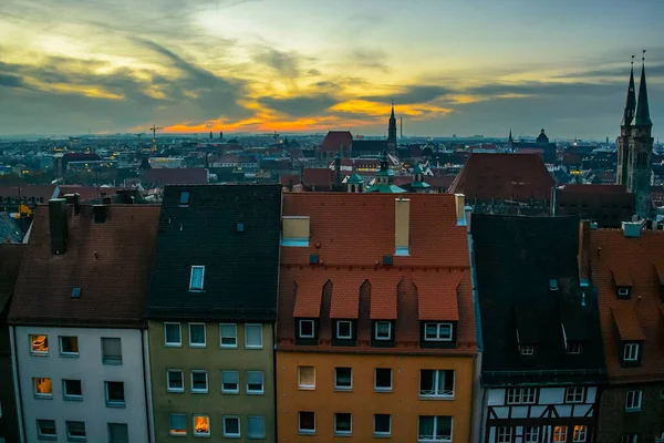 Vista Centro Histórico Antigua Ciudad Alemana Nuremberg Desde Castillo Nuremberg — Foto de Stock