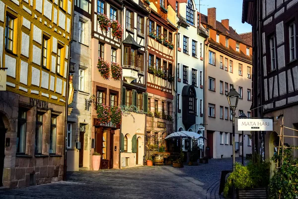 Vecchie Case Graticcio Weissgerbergasse Nel Centro Storico Norimberga Germania Ottobre — Foto Stock