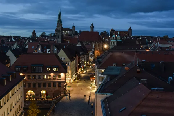 Night View Historical Center Old German City Nuremberg Nuremberg Castle — Stock Photo, Image