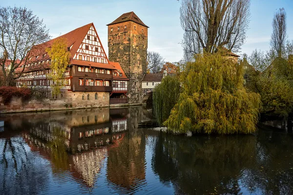 Utsikt Över Historiska Wine Vault Eller Weinstadel Vattentorn Och Hangmanbron — Stockfoto