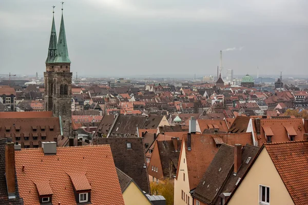 Vue Centre Historique Vieille Ville Allemande Nuremberg Depuis Château Nuremberg — Photo