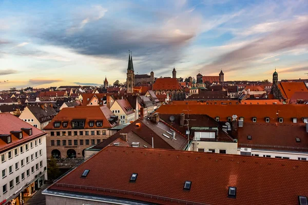 Vista Centro Histórico Antiga Cidade Alemã Nuremberga Castelo Nuremberga Baviera — Fotografia de Stock