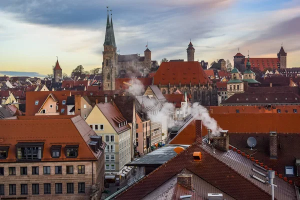 Vue Centre Historique Vieille Ville Allemande Nuremberg Château Nuremberg Bavière — Photo