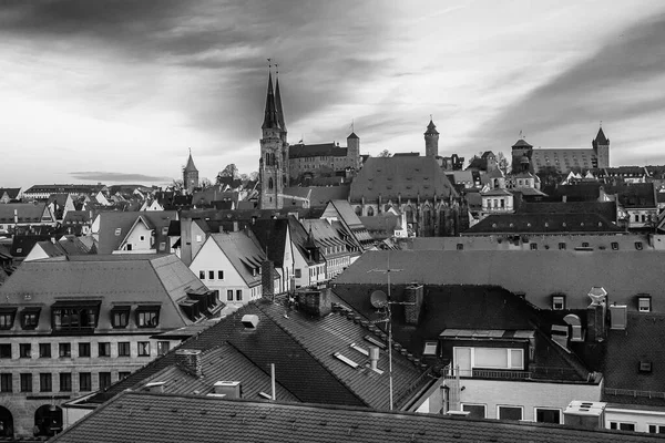 Vista Centro Histórico Antiga Cidade Alemã Nuremberga Castelo Nuremberga Franconia — Fotografia de Stock