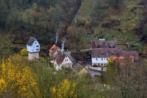 Άποψη Της Κοιλάδας Tauber Από Πάρκο Burggarten Στην Παλιά Πόλη — Φωτογραφία Αρχείου
