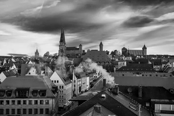 Vista Centro Histórico Antiga Cidade Alemã Nuremberga Castelo Nuremberga Franconia — Fotografia de Stock