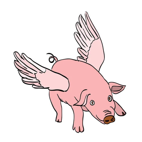 Flyvende gris – Stock-vektor