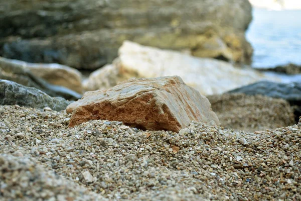 Big stones on the seashore. Closeup photo