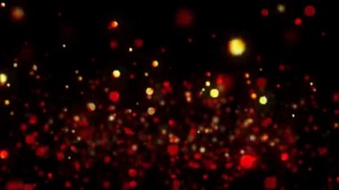 Soyut parlak turuncu glitter parçacıkları. Ateş bokeh. Parlayan bokeh ışıltıları ile soyut arka plan. Işın ışığı.