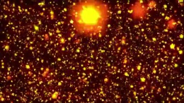 Soyut parlak turuncu glitter parçacıkları. Ateş bokeh. Parlayan bokeh ışıltıları ile soyut arka plan. Işın ışığı.