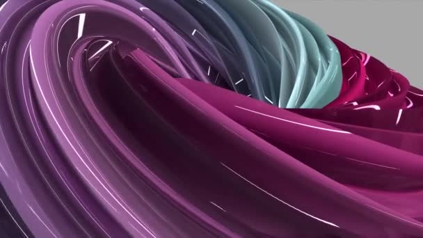 Abstract Background Rotation Spiral Colourful Twist Loop — Stock Video