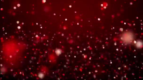 抽象的な光沢のある赤い輝く粒子 火のボケ 輝くボケの輝きを持つ抽象的な背景 シマーライト — ストック動画