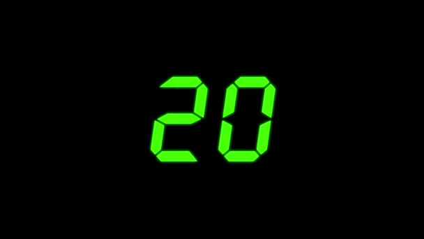 Digital Counter 100 Digital Animation Green Color Black Background — Stock Video