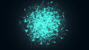 Gürültülü pleksus. Çizgiler ve üçgenler ile soyut patlama. Güzel parlak pleksus.